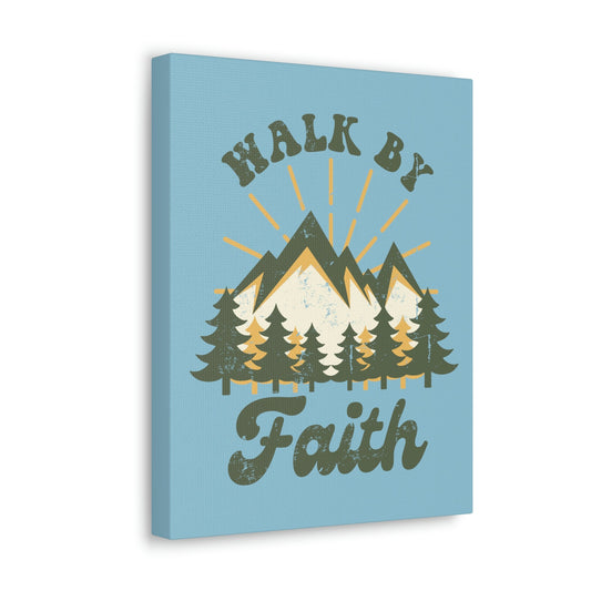 Walk By Faith 2 Corinthians 5:7 Mountain Rays Christian Wall Art Bible Verse Print Ready to Hang Unframed-Express Your Love Gifts