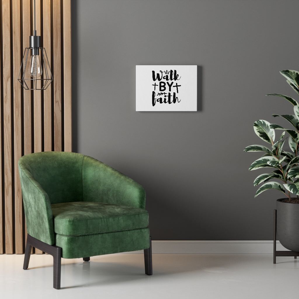 Walk By Faith Cross Bible Verse Canvas Christian Wall Art Ready to Hang Unframed-Express Your Love Gifts