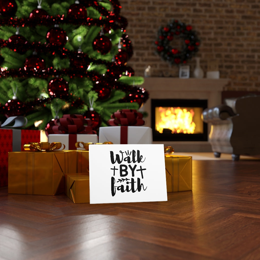 Walk By Faith Cross Bible Verse Canvas Christian Wall Art Ready to Hang Unframed-Express Your Love Gifts