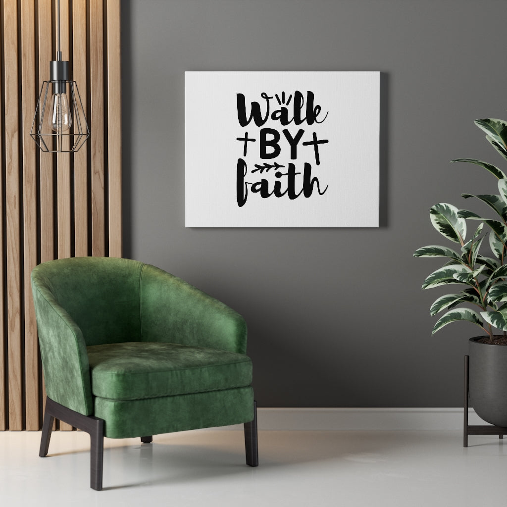 Walk By Faith Cross Bible Verse Canvas Christian Wall Art Ready to Hang Unframed-Express Your Love Gifts