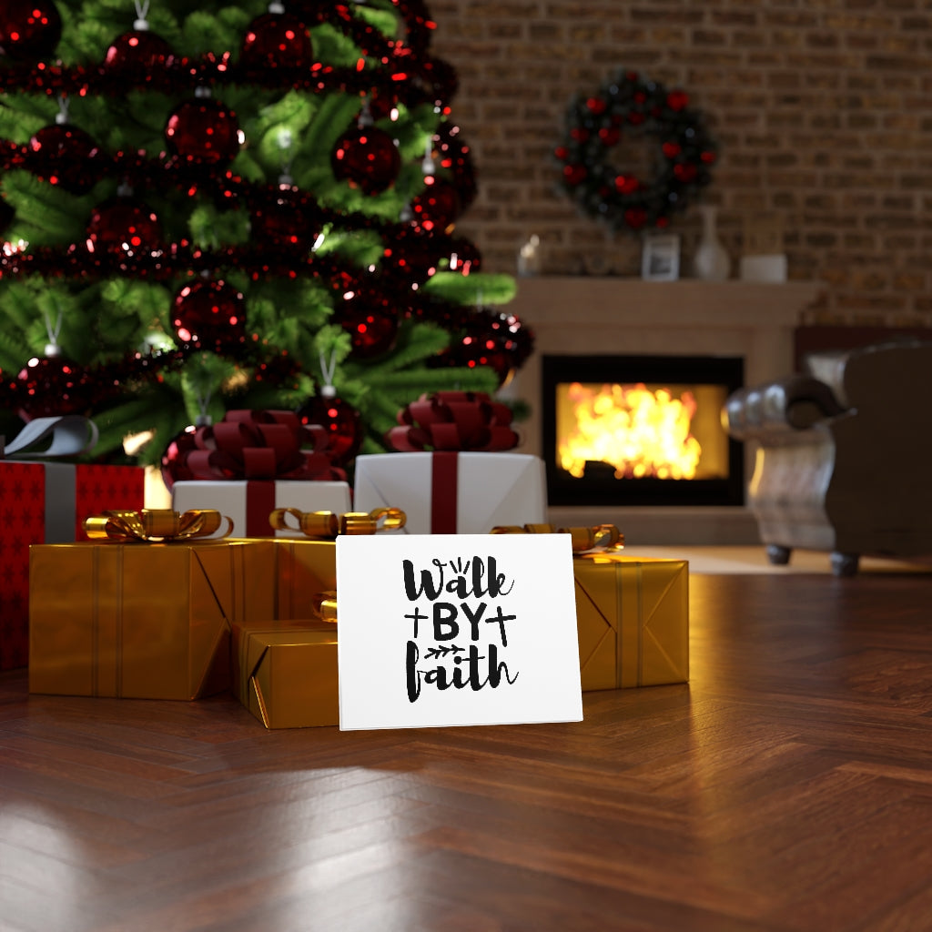 Walk By Faith Cross Bible Verse Canvas Christian Wall Art Ready to Hang Unframed-Express Your Love Gifts
