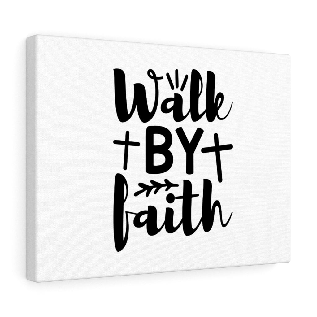 Walk By Faith Cross Bible Verse Canvas Christian Wall Art Ready to Hang Unframed-Express Your Love Gifts