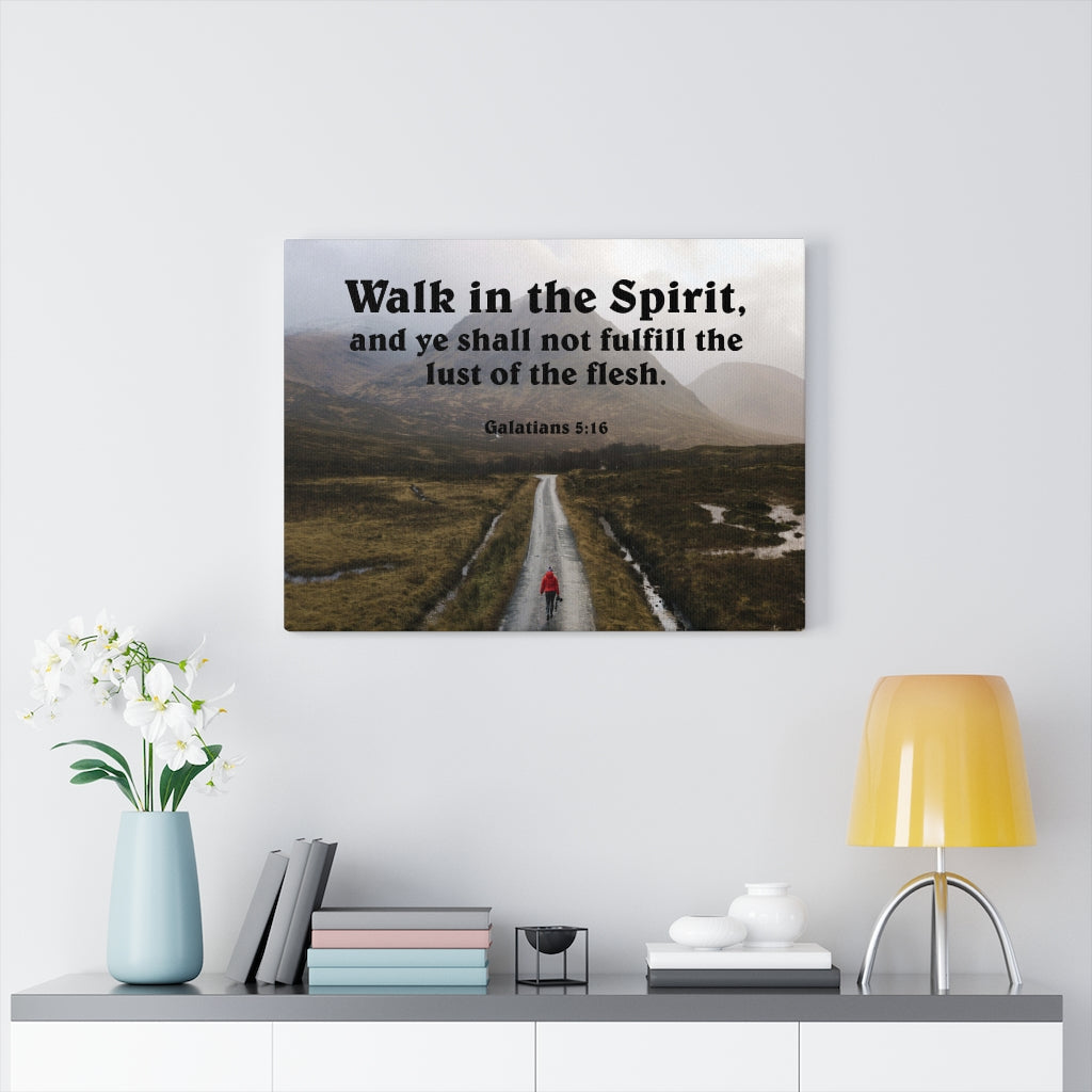 Scripture Walls Walk in The Spirit Galatians 5:16 Bible Verse Canvas Christian Wall Art Ready to Hang Unframed-Express Your Love Gifts