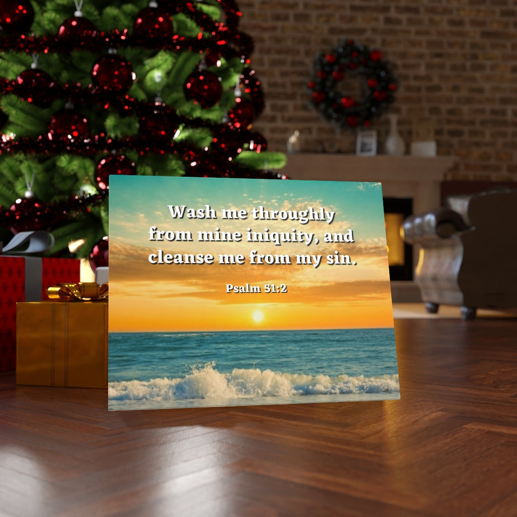 Washed Away Psalm 51:2 Bible Verse Canvas Christian Wall Art Ready to Hang Unframed-Express Your Love Gifts