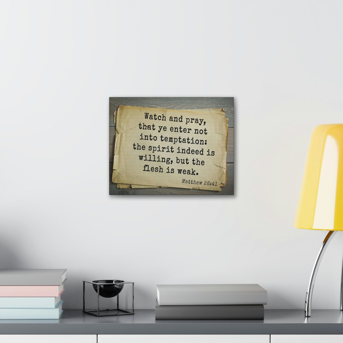 Scripture Walls Watch And Pray Matthew 26:41 Bible Verse Canvas Christian Wall Art Bible Verse Print Ready To Hang Unframed-Express Your Love Gifts