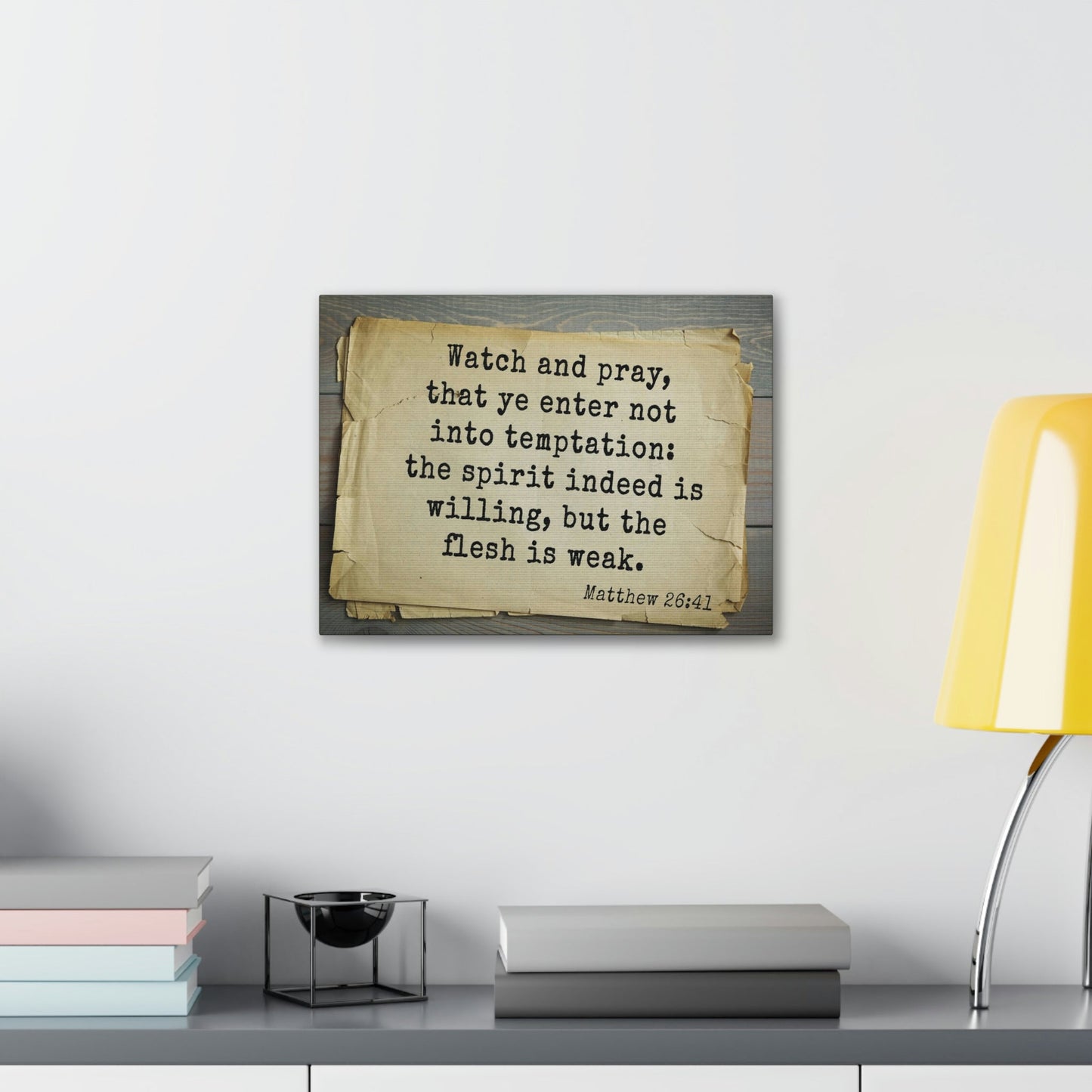 Scripture Walls Watch And Pray Matthew 26:41 Bible Verse Canvas Christian Wall Art Bible Verse Print Ready To Hang Unframed-Express Your Love Gifts