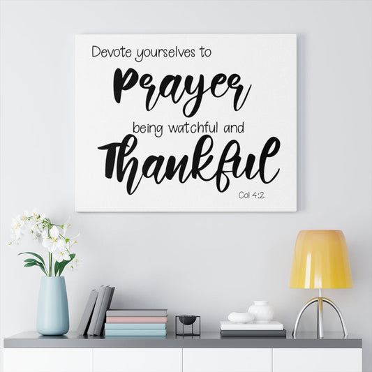 Scripture Walls Watchful And Thankful Col 4:2 Bible Verse Canvas Christian Wall Art Ready to Hang Unframed-Express Your Love Gifts