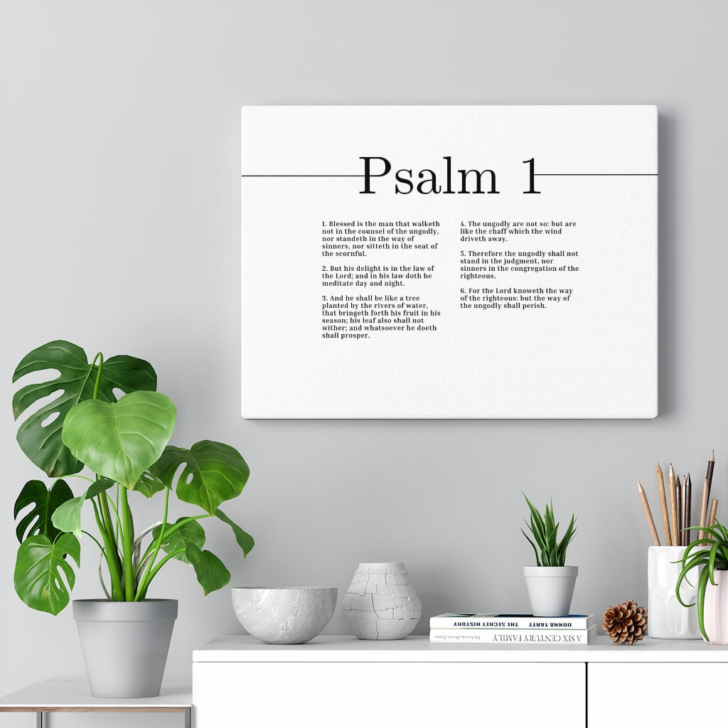 Way Of The Righteous Psalm 1 Bible Verse Canvas Christian Wall Art Ready to Hang Unframed-Express Your Love Gifts