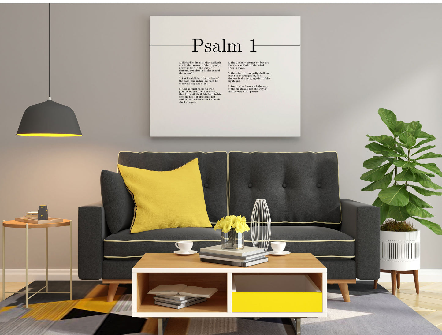 Way Of The Righteous Psalm 1 Bible Verse Canvas Christian Wall Art Ready to Hang Unframed-Express Your Love Gifts