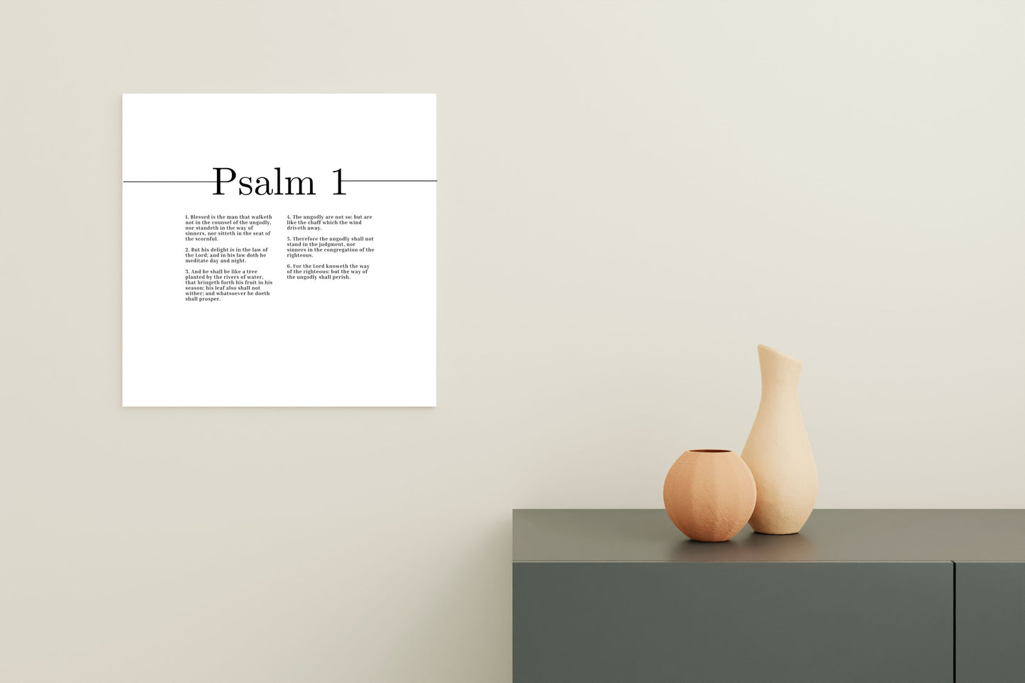 Way Of The Righteous Psalm 1 Bible Verse Canvas Christian Wall Art Ready to Hang Unframed-Express Your Love Gifts