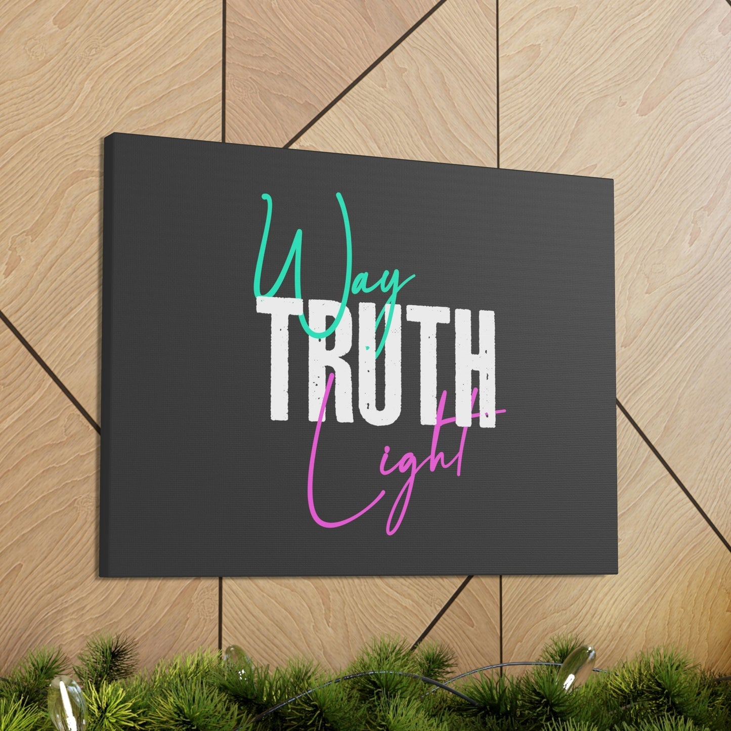Scripture Walls Way, Truth, Light Psalm 119:105 Dark Gray Bible Canvas Christian Wall Art Ready to Hang Unframed-Express Your Love Gifts