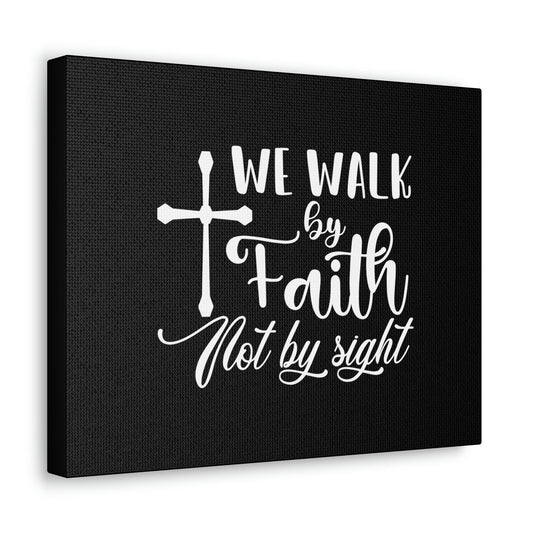 We Walk By Faith Not By Sight 2 Corinthians 5:7 White Cross Christian Wall Art Bible Verse Print Ready to Hang Unframed-Express Your Love Gifts