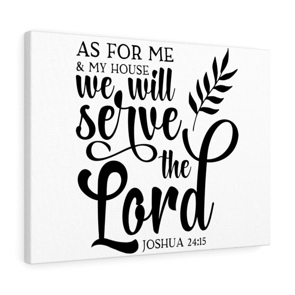 Scripture Walls We Will Serve The Lord Joshua 24:15 White Bible Verse Canvas Christian Wall Art Ready to Hang Unframed-Express Your Love Gifts