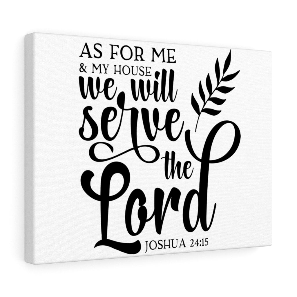Scripture Walls We Will Serve The Lord Joshua 24:15 White Bible Verse Canvas Christian Wall Art Ready to Hang Unframed-Express Your Love Gifts
