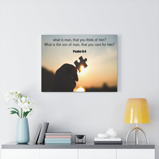 Scripture Walls What is Man Psalm 8:4 Bible Verse Canvas Christian Wall Art Ready to Hang Unframed-Express Your Love Gifts