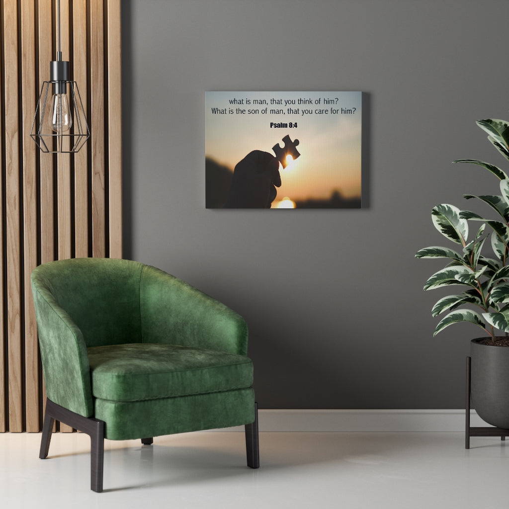 Scripture Walls What is Man Psalm 8:4 Bible Verse Canvas Christian Wall Art Ready to Hang Unframed-Express Your Love Gifts