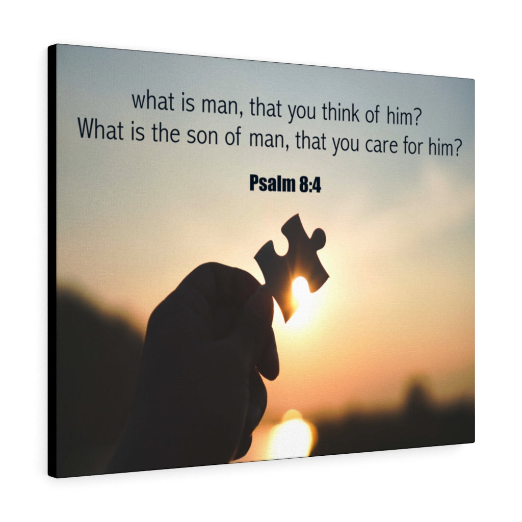 Scripture Walls What is Man Psalm 8:4 Bible Verse Canvas Christian Wall Art Ready to Hang Unframed-Express Your Love Gifts