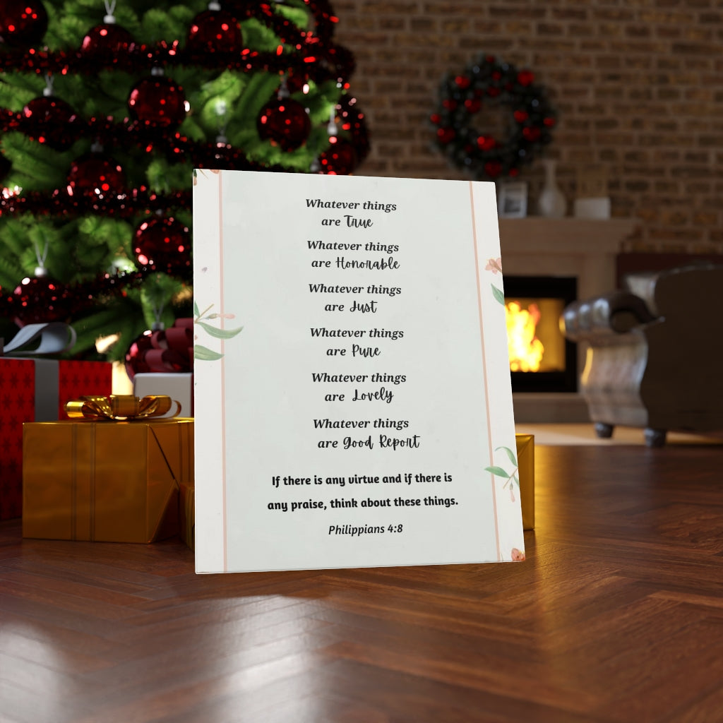 Whatever Things Are True Philippians 4:8 Bible Verse Canvas Christian Wall Art Ready to Hang Unframed-Express Your Love Gifts