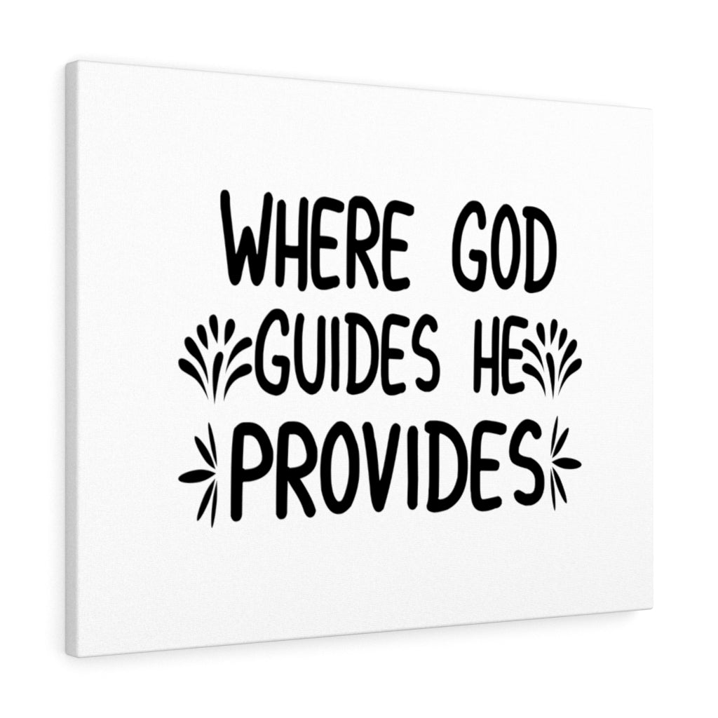 Where God Guides He Provides Bible Verse Canvas Christian Wall Art Ready to Hang Unframed-Express Your Love Gifts