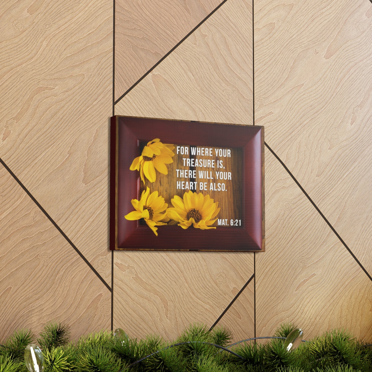 Scripture Walls Will Your Heart Matthew 6:21 Bible Verse Canvas Christian Wall Art Bible Verse Print Ready To Hang Unframed-Express Your Love Gifts