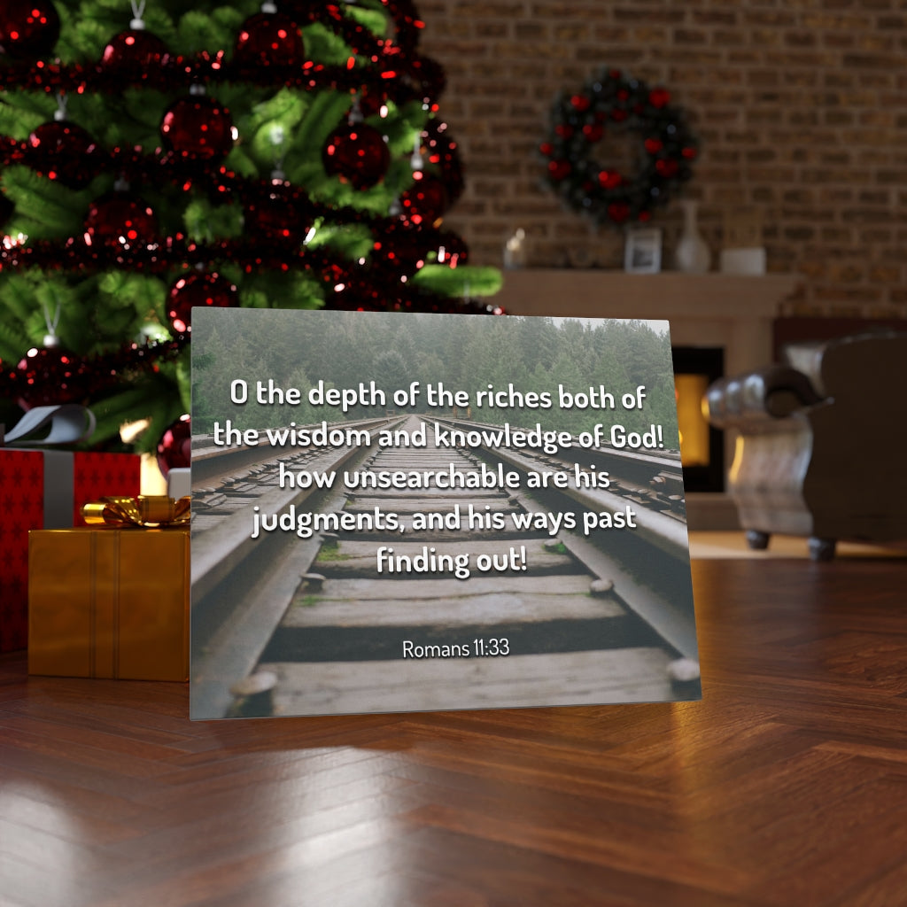 Wisdom And Knowledge Romans 11:33 Bible Verse Canvas Christian Wall Art Ready to Hang Unframed-Express Your Love Gifts