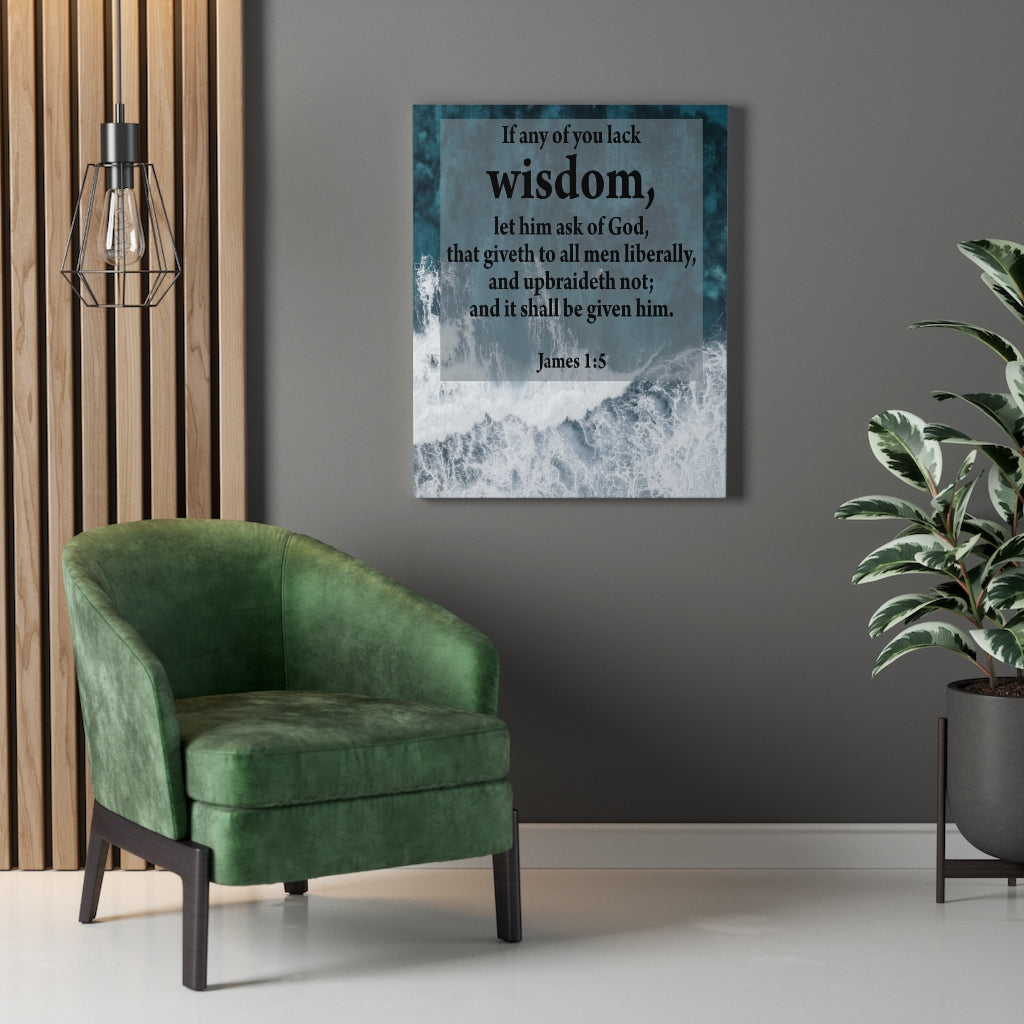 Scripture Walls Wisdom from God James 1:5 Bible Verse Canvas Christian Wall Art Ready to Hang Unframed-Express Your Love Gifts