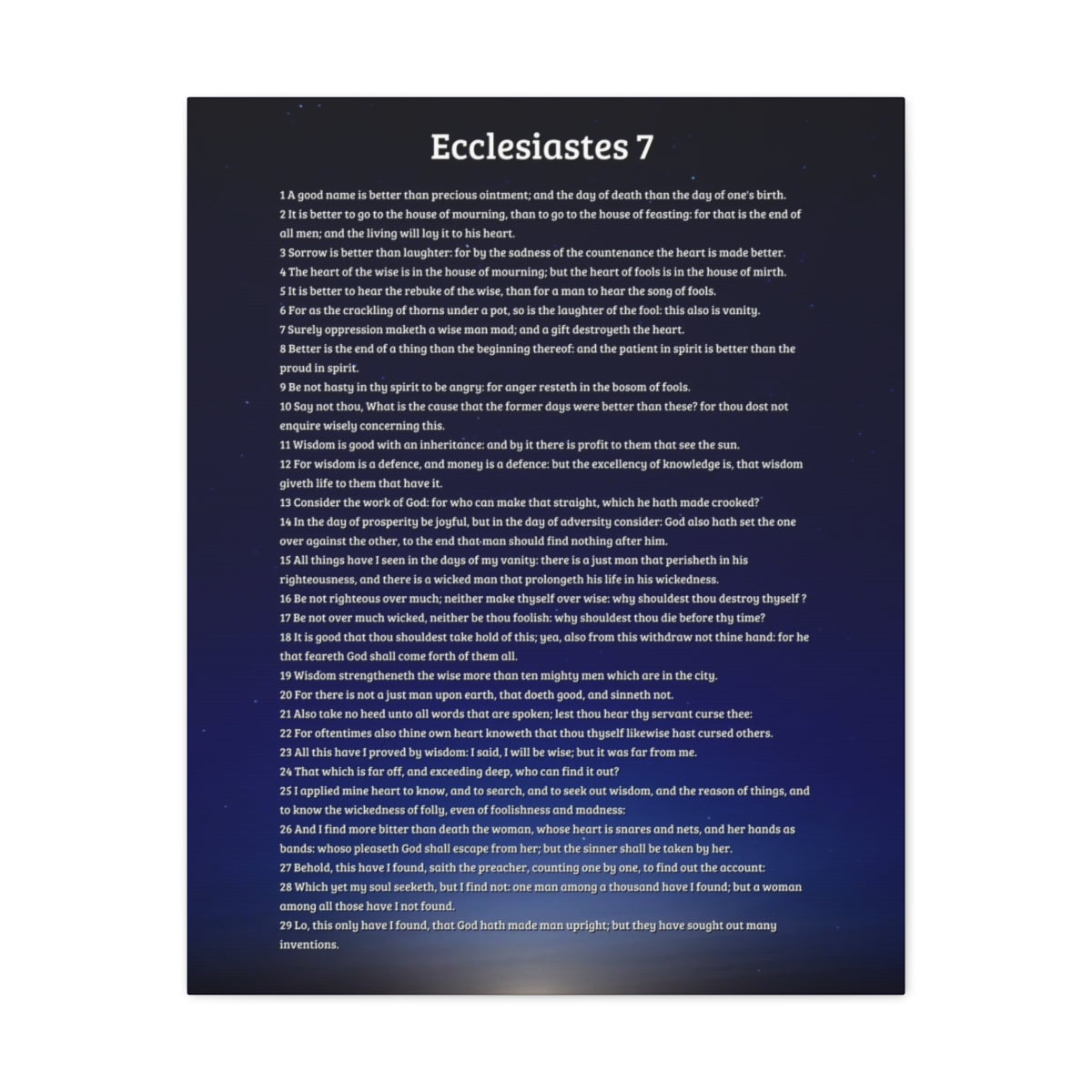 Scripture Walls Ecclesiastes 7 Chapter Sky Wisdom's Advantage Bible Canvas Christian Wall Art Ready to Hang Unframed-Express Your Love Gifts