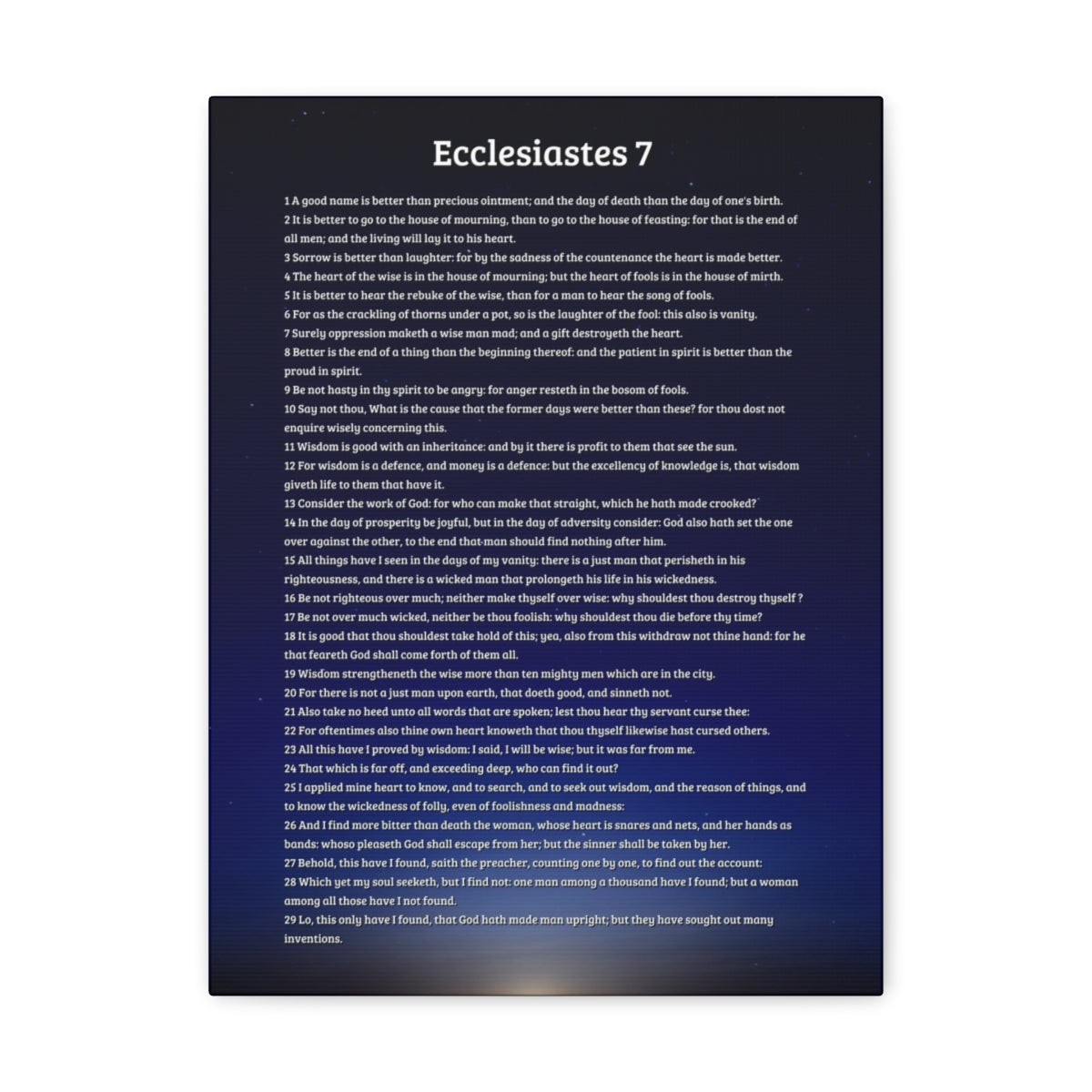 Scripture Walls Ecclesiastes 7 Chapter Sky Wisdom's Advantage Bible Canvas Christian Wall Art Ready to Hang Unframed-Express Your Love Gifts