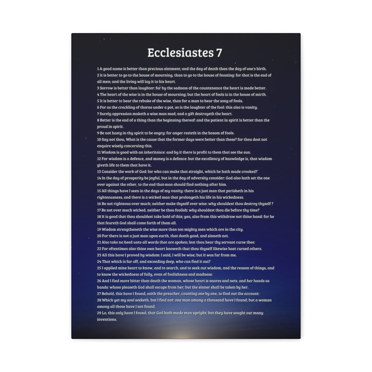Scripture Walls Ecclesiastes 7 Chapter Sky Wisdom's Advantage Bible Canvas Christian Wall Art Ready to Hang Unframed-Express Your Love Gifts