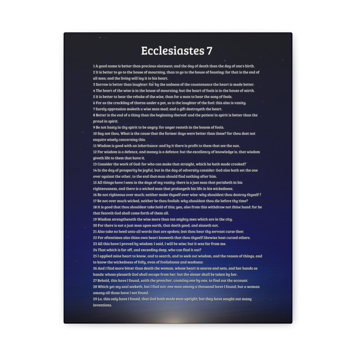 Scripture Walls Ecclesiastes 7 Chapter Sky Wisdom's Advantage Bible Canvas Christian Wall Art Ready to Hang Unframed-Express Your Love Gifts