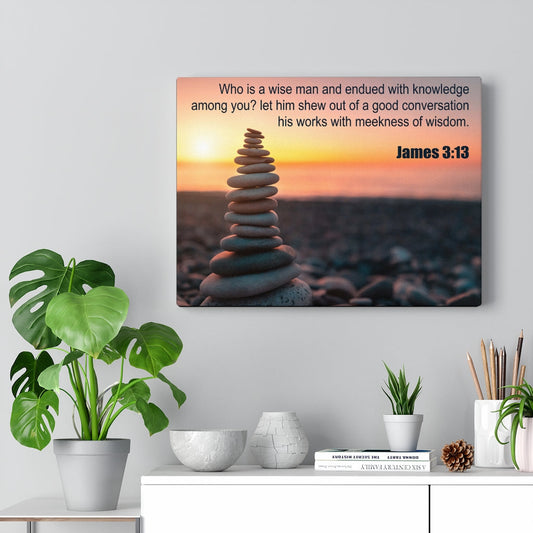 Scripture Walls Wise Man James 3:13 Bible Verse Canvas Christian Wall Art Ready to Hang Unframed-Express Your Love Gifts