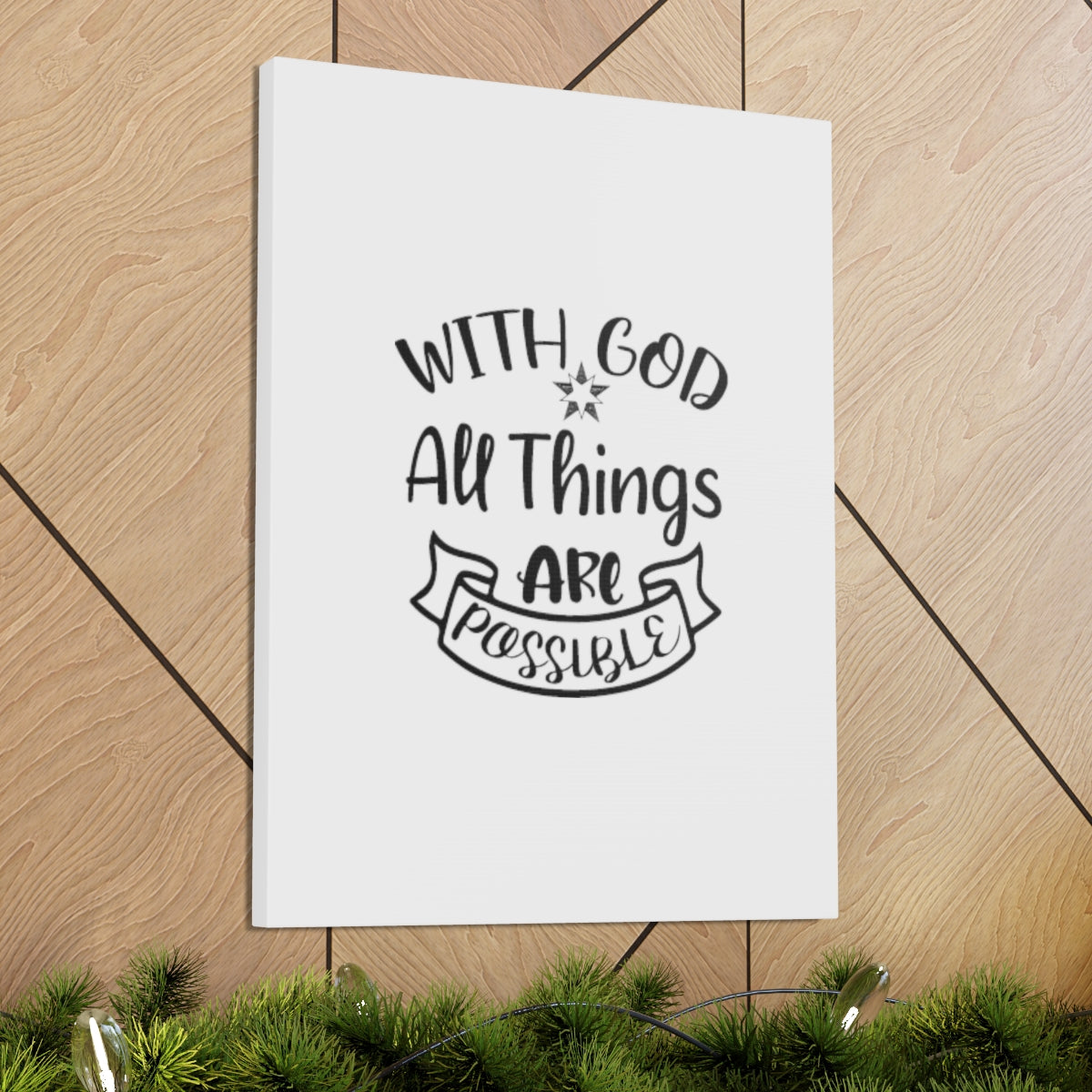 With God All Things Are Possible Mark 9:23 Christian Wall Art Ready to Hang Unframed-Express Your Love Gifts