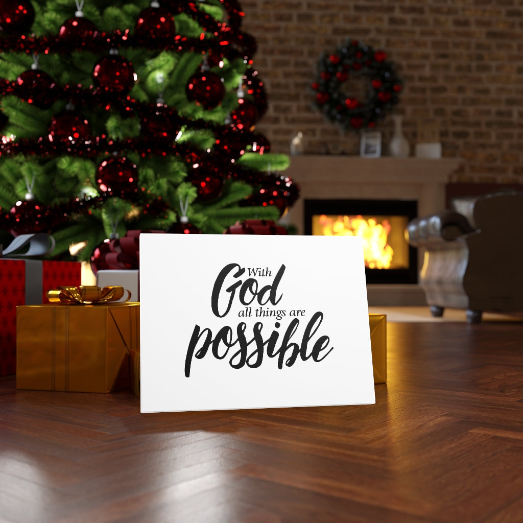Scripture Walls With God All Things Are Possible Matthew 19:26 Wall Art Christian Home Decor Unframed-Express Your Love Gifts