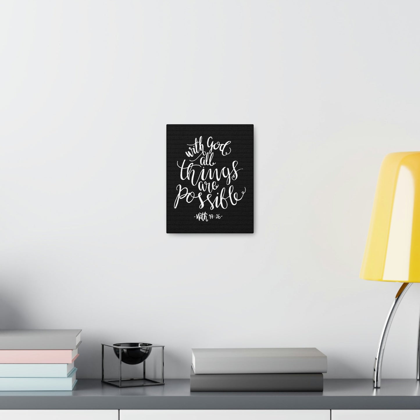 Scripture Walls With God All Things Are Possible Matthew 19:26 White Cursive Christian Wall Art Bible Verse Print Ready To Hang Unframed-Express Your Love Gifts