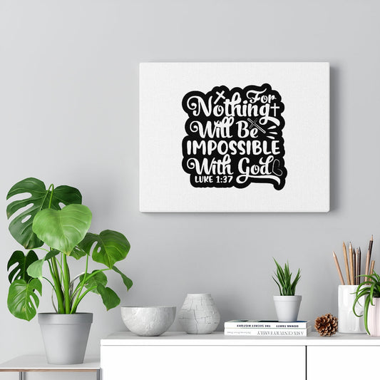 With God Luke 1:37 Bible Verse Canvas Christian Wall Art Ready to Hang Unframed-Express Your Love Gifts