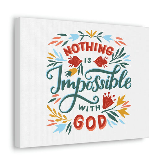 With God Luke 1:37 Colorful Leaves Christian Wall Art Bible Verse Print Ready to Hang Unframed-Express Your Love Gifts