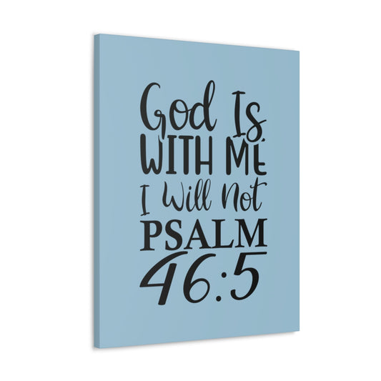 Scripture Walls With Me Psalm 46:5 Light Blue Bible Verse Canvas Christian Wall Art Ready to Hang Unframed-Express Your Love Gifts