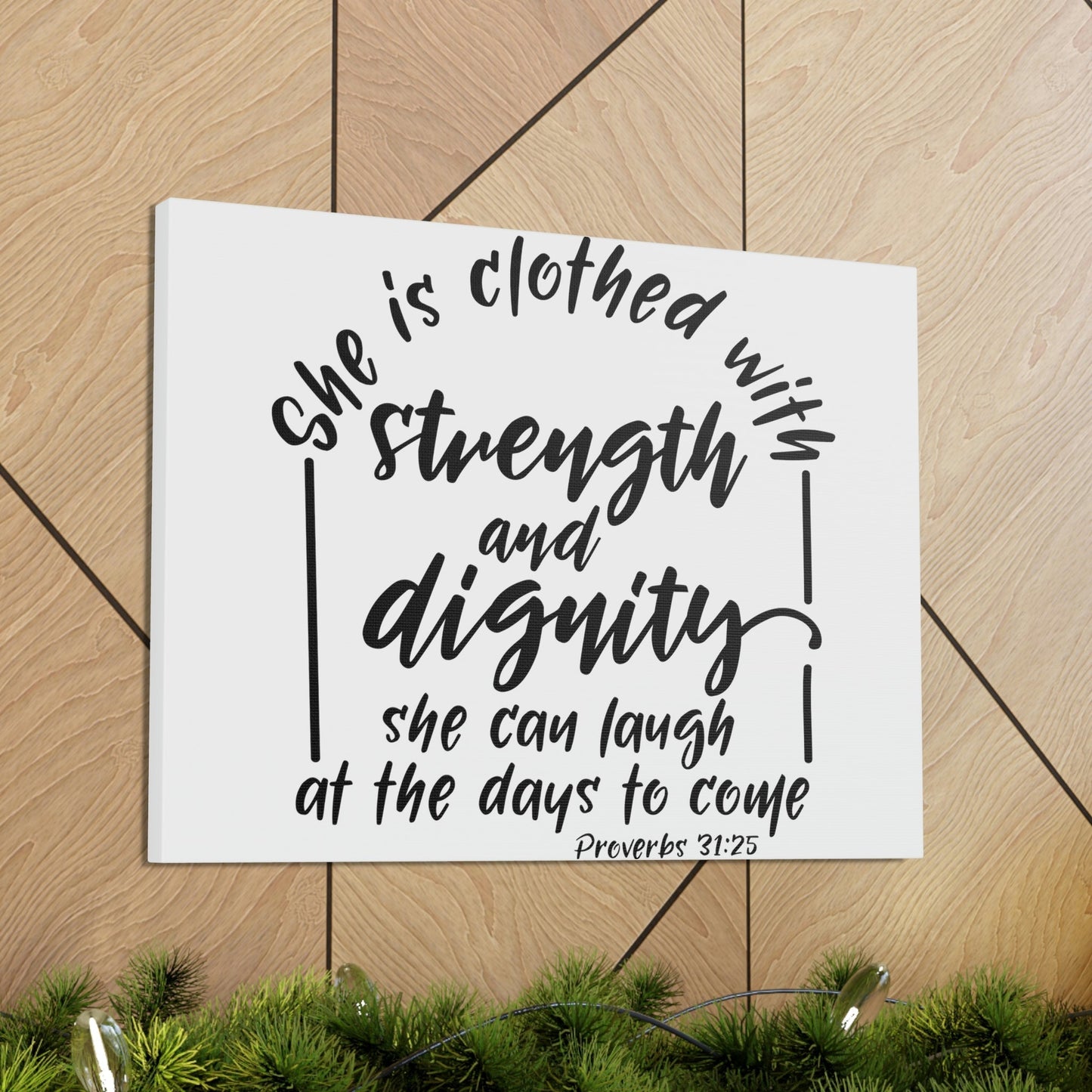 Scripture Walls With Strength And Dignity Proverbs 31:25 Christian Wall Art Bible Verse Print Ready to Hang Unframed-Express Your Love Gifts