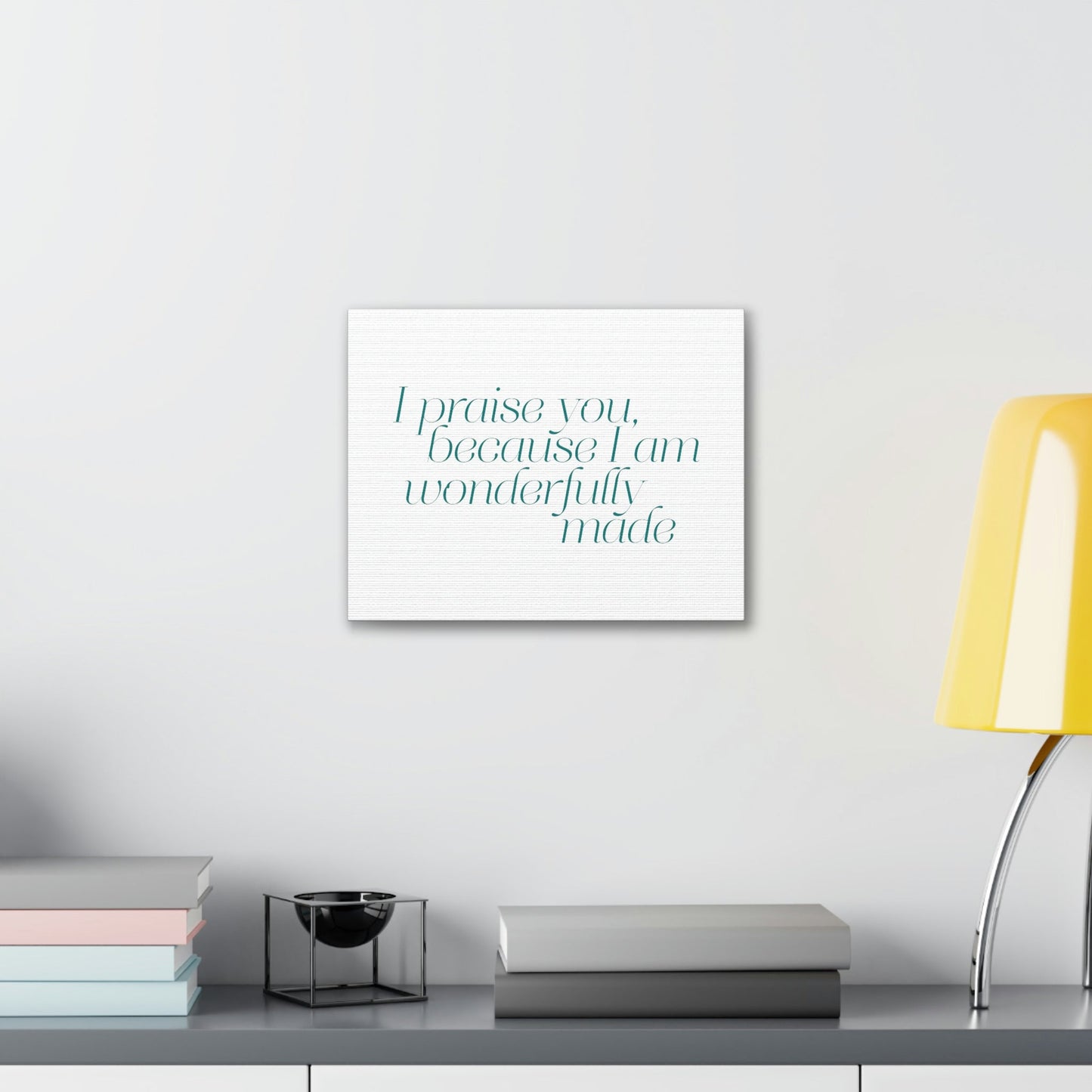 Scripture Walls Wonderfully Made Light Blue Psalm 139:14 Bible Verse Canvas Christian Wall Art Ready to Hang Unframed-Express Your Love Gifts