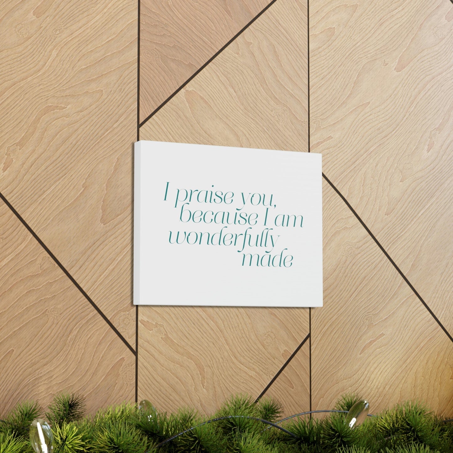 Scripture Walls Wonderfully Made Light Blue Psalm 139:14 Bible Verse Canvas Christian Wall Art Ready to Hang Unframed-Express Your Love Gifts