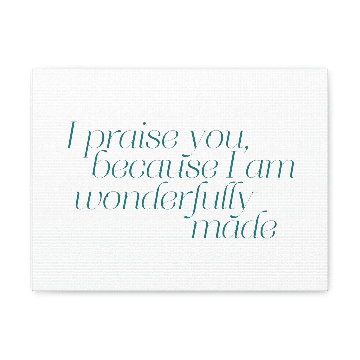 Scripture Walls Wonderfully Made Light Blue Psalm 139:14 Bible Verse Canvas Christian Wall Art Ready to Hang Unframed-Express Your Love Gifts