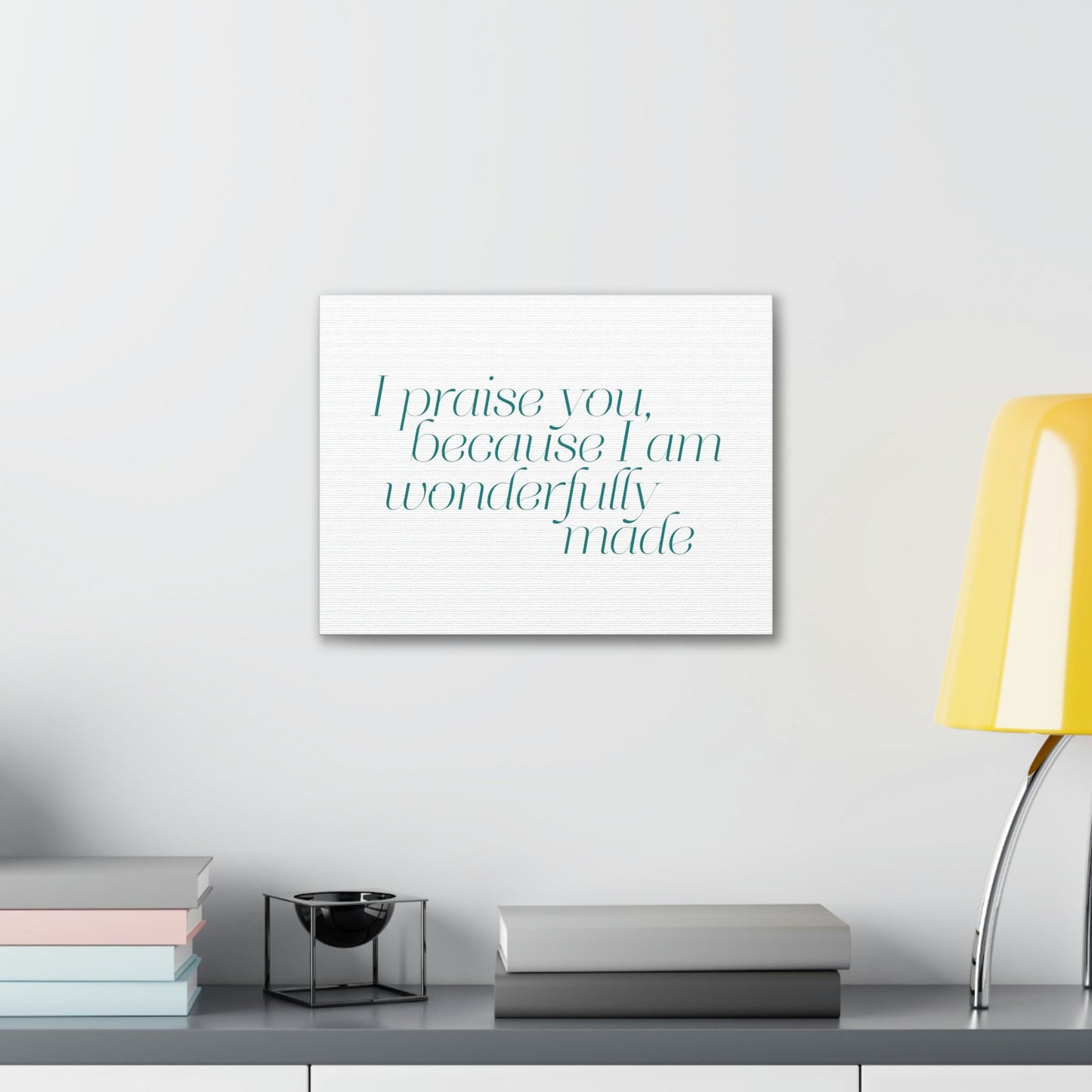 Scripture Walls Wonderfully Made Light Blue Psalm 139:14 Bible Verse Canvas Christian Wall Art Ready to Hang Unframed-Express Your Love Gifts