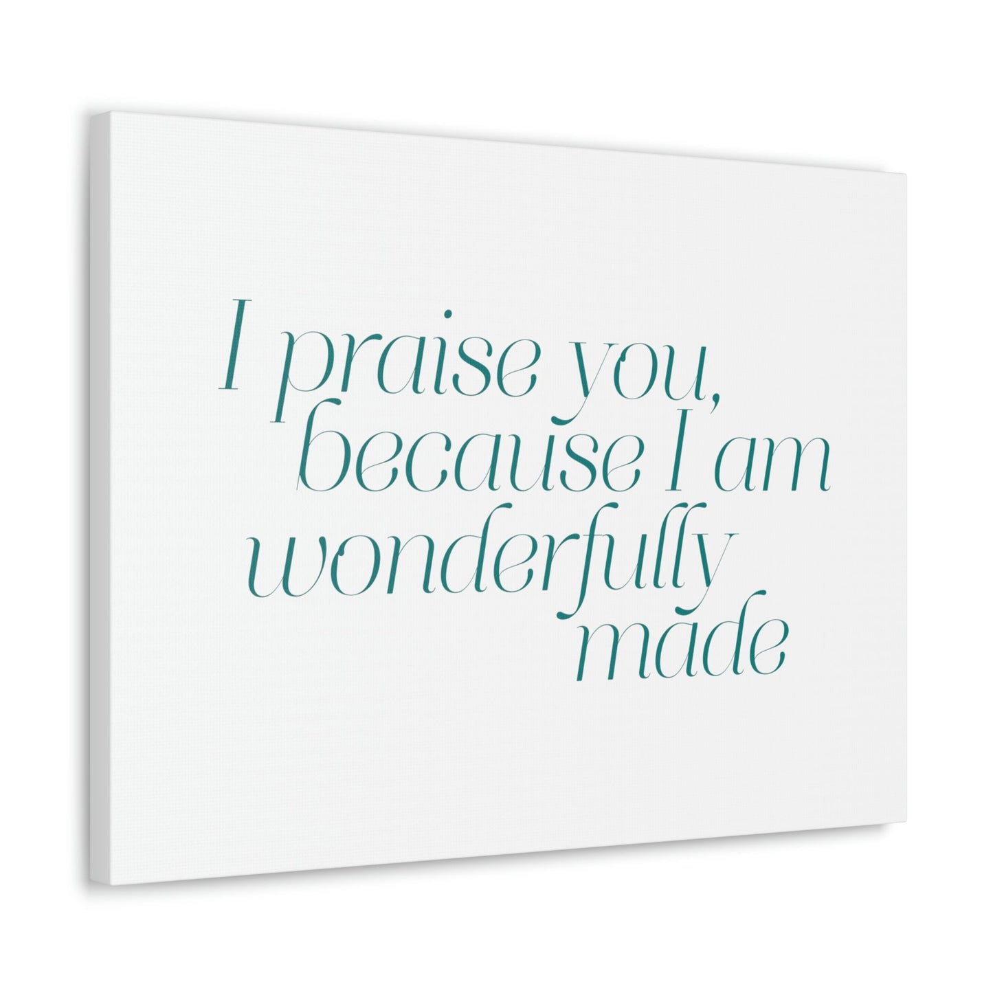 Scripture Walls Wonderfully Made Light Blue Psalm 139:14 Bible Verse Canvas Christian Wall Art Ready to Hang Unframed-Express Your Love Gifts