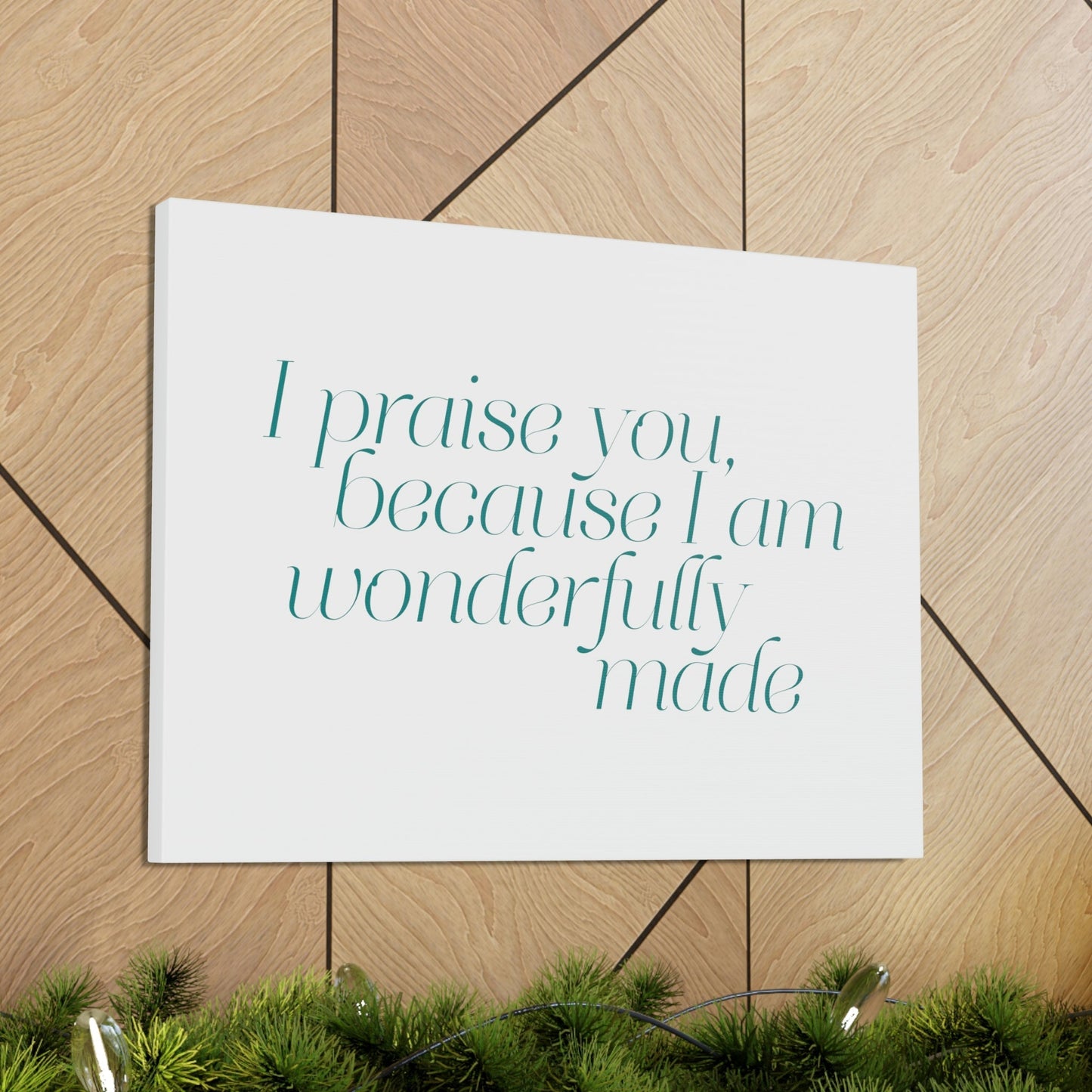 Scripture Walls Wonderfully Made Light Blue Psalm 139:14 Bible Verse Canvas Christian Wall Art Ready to Hang Unframed-Express Your Love Gifts