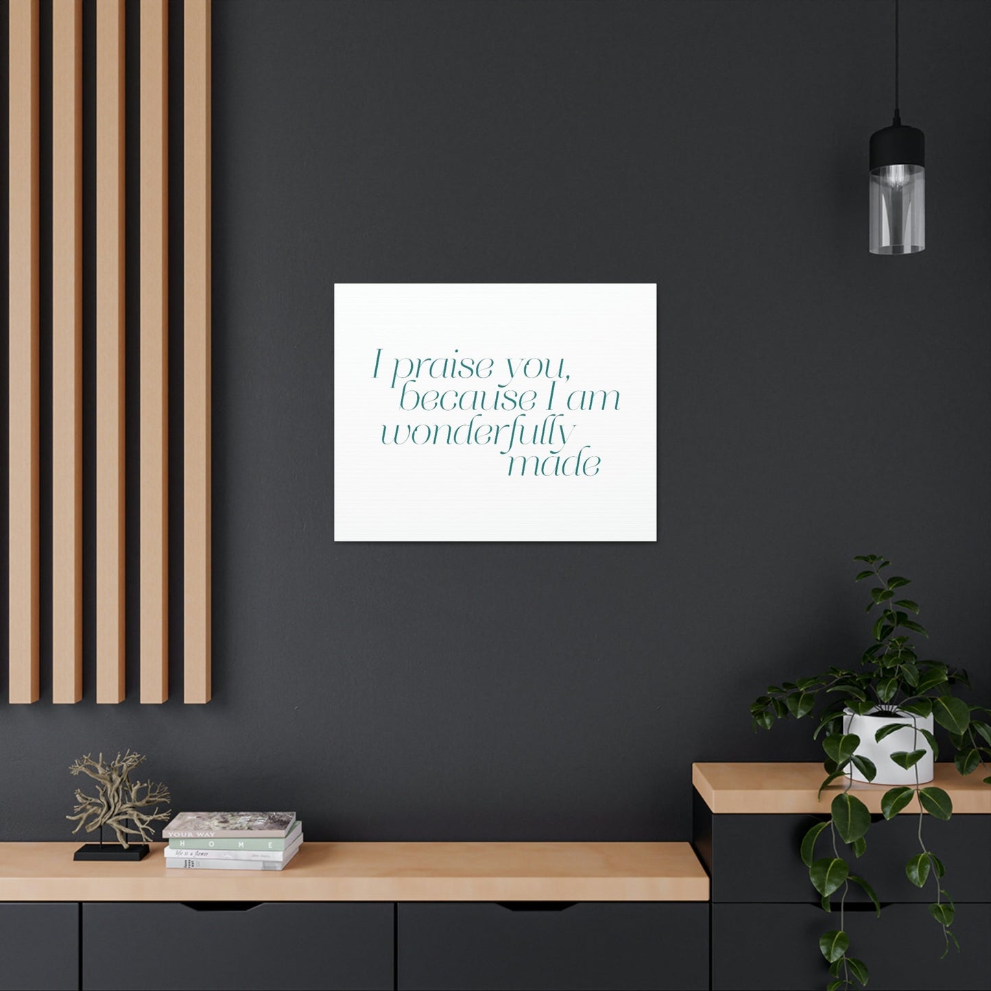 Scripture Walls Wonderfully Made Light Blue Psalm 139:14 Bible Verse Canvas Christian Wall Art Ready to Hang Unframed-Express Your Love Gifts