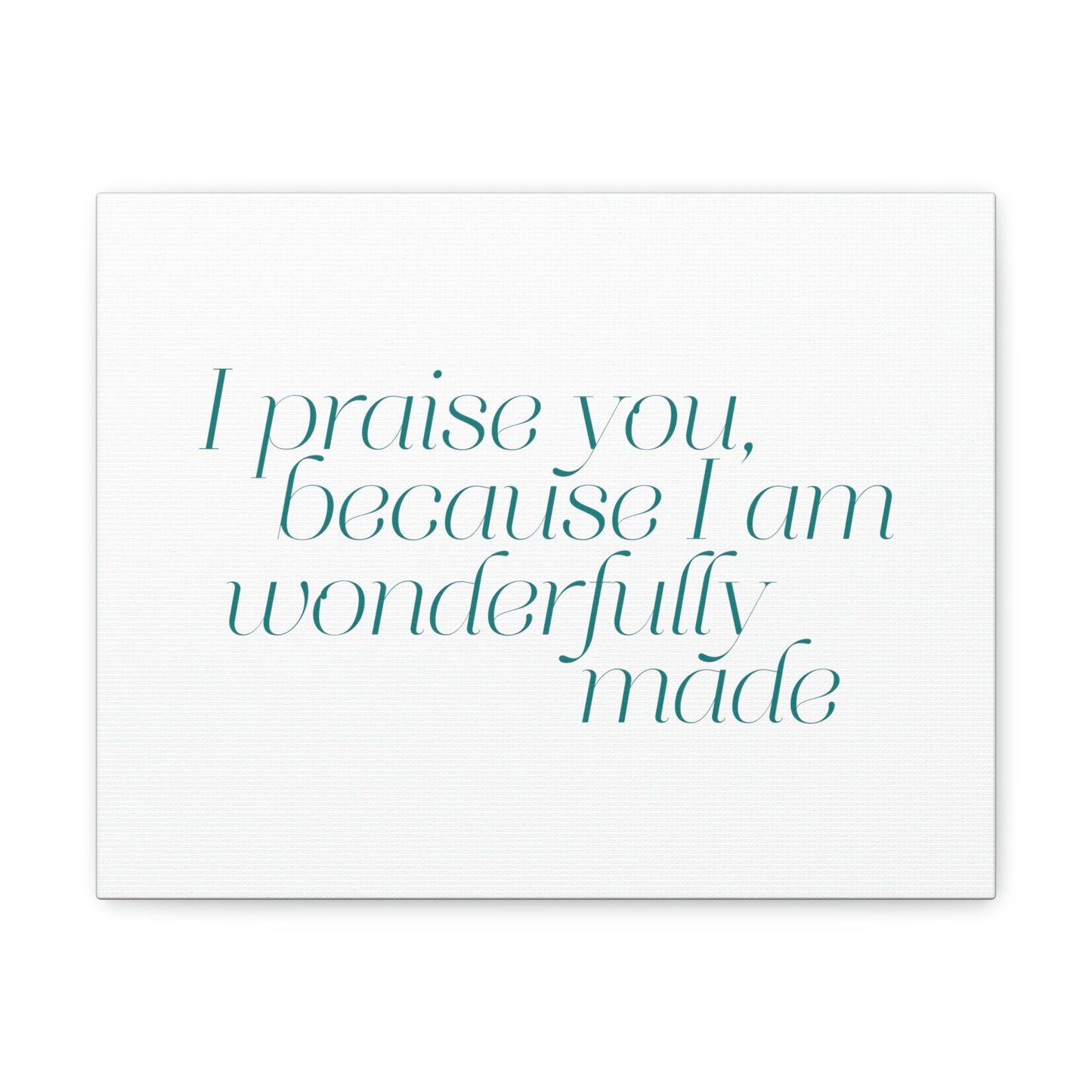 Scripture Walls Wonderfully Made Light Blue Psalm 139:14 Bible Verse Canvas Christian Wall Art Ready to Hang Unframed-Express Your Love Gifts
