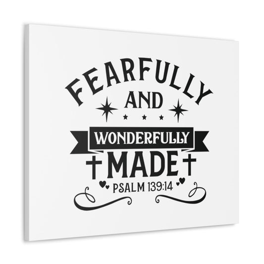 Scripture Walls Wonderfully Psalm 139:14 Hearts Bible Verse Canvas Christian Wall Art Ready to Hang Unframed-Express Your Love Gifts