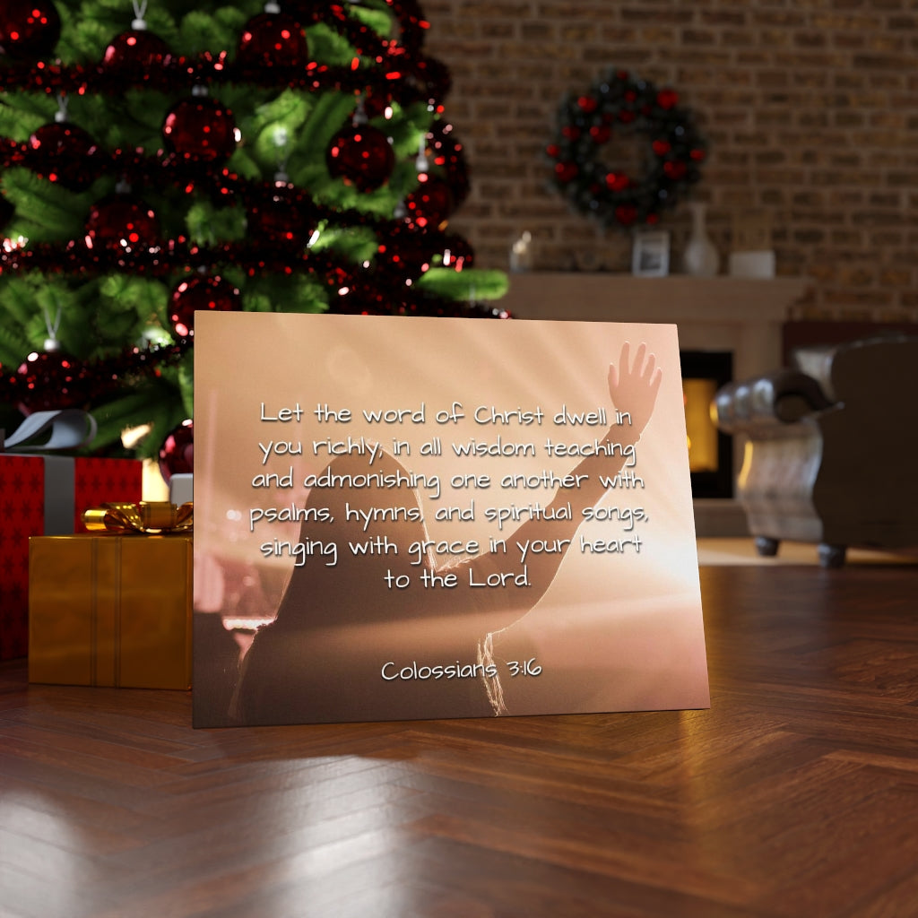 Word Of Christ Colossians 3:16 Bible Verse Canvas Christian Wall Art Ready to Hang Unframed-Express Your Love Gifts