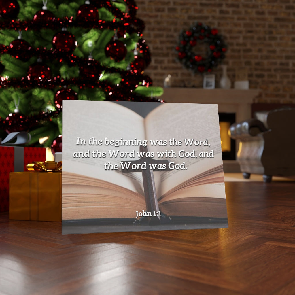 Word was God John 1:1 Bible Verse Canvas Christian Wall Art Ready to Hang Unframed-Express Your Love Gifts
