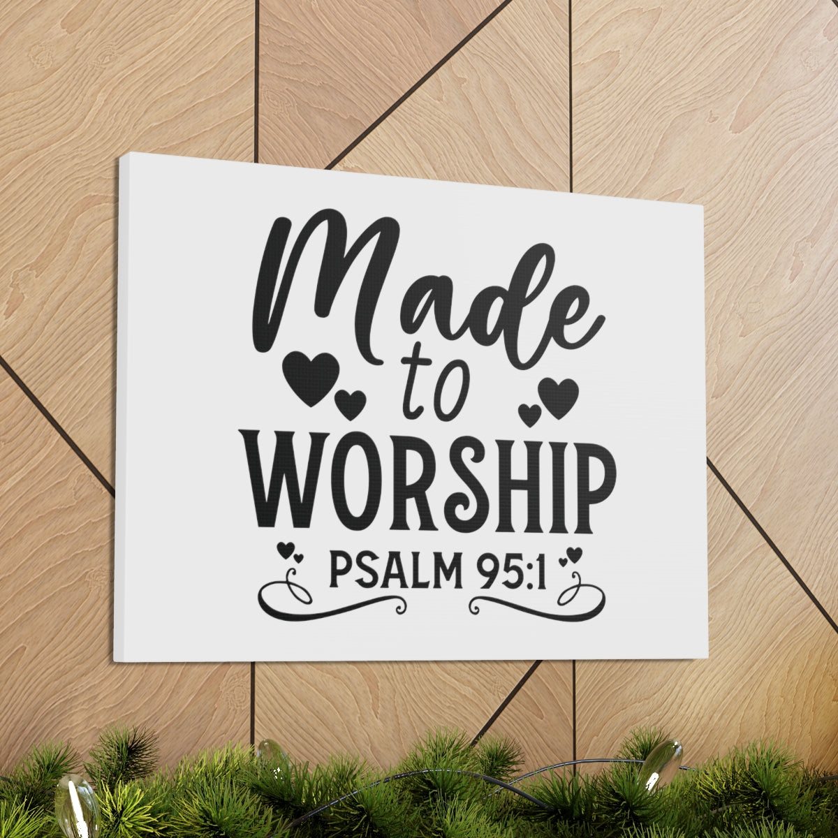 Scripture Walls Worship Psalm 95:1 Hearts Bible Verse Canvas Christian Wall Art Ready to Hang Unframed-Express Your Love Gifts